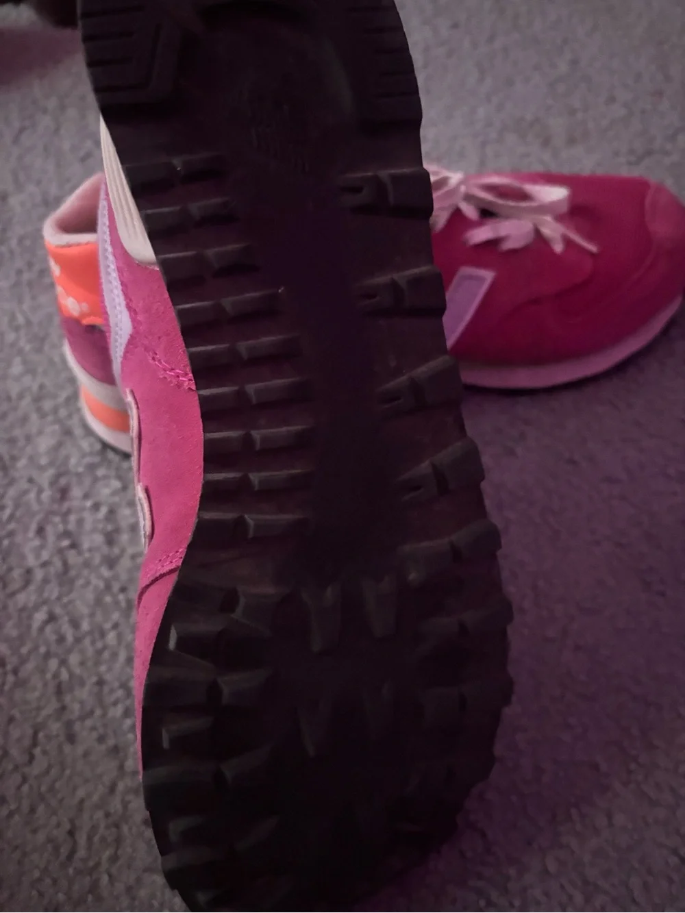 New Balance Women's Bright Pink Athletic Sneakers with White Accents
